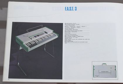 Farfisa-Late 60s colour brochure, pricelist